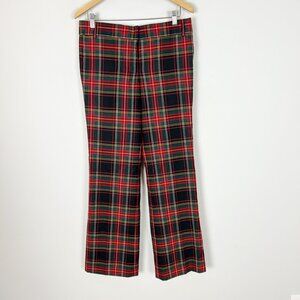 Y2K J.Crew Favorite Fit Tartan Plaid Wool Pants Straight Leg Size 10 Women's
